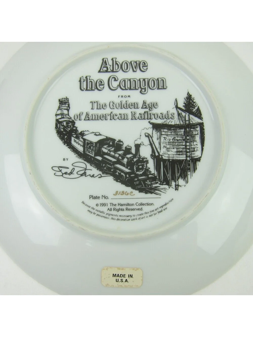 Collectible Plate Train Locomotive Above the Canyon Ted Xaras 8-inch Vintage